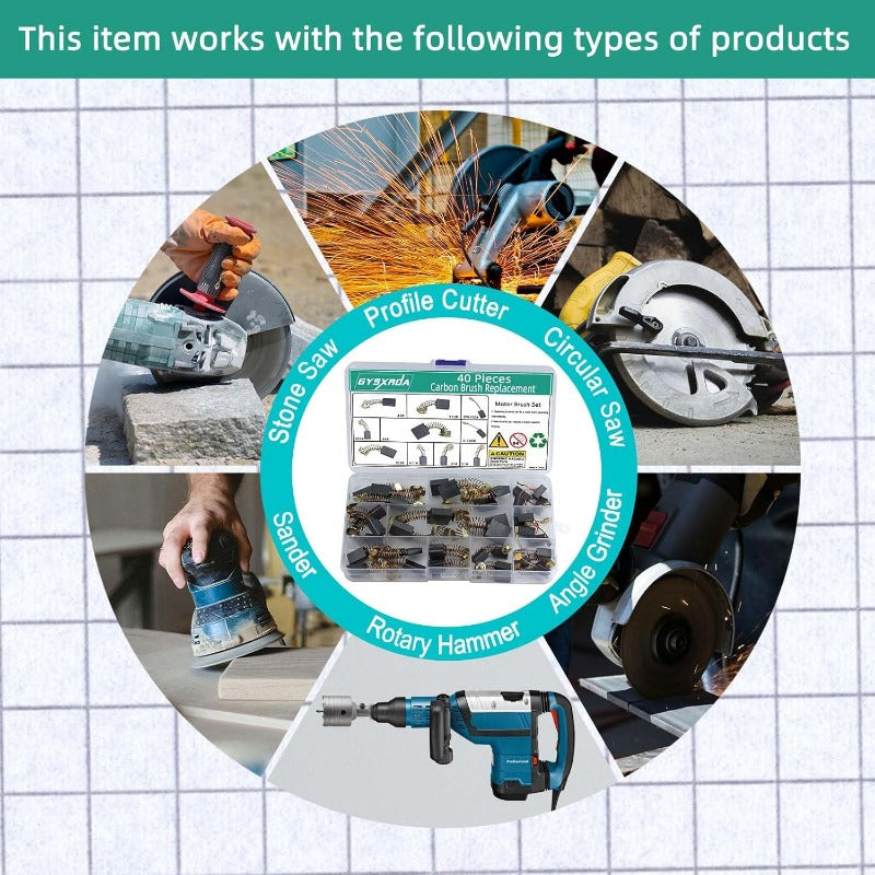 Norvo | Universell Karbonbørstesett for Elektriske Verktøy