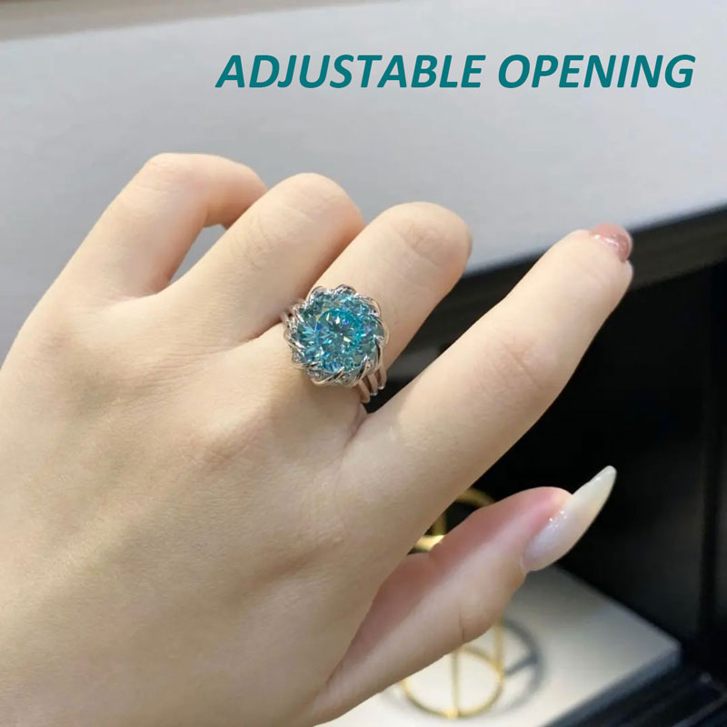 Norvo | 6 Karat Paraiba Blågrønn Lotus Diamant Ring