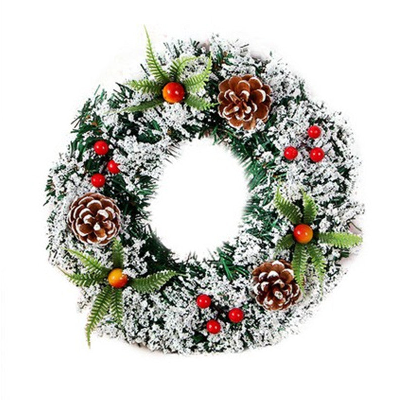 Norvo | Jule Flocket Krans Dekorasjon 20CM, 30CM, 40CM