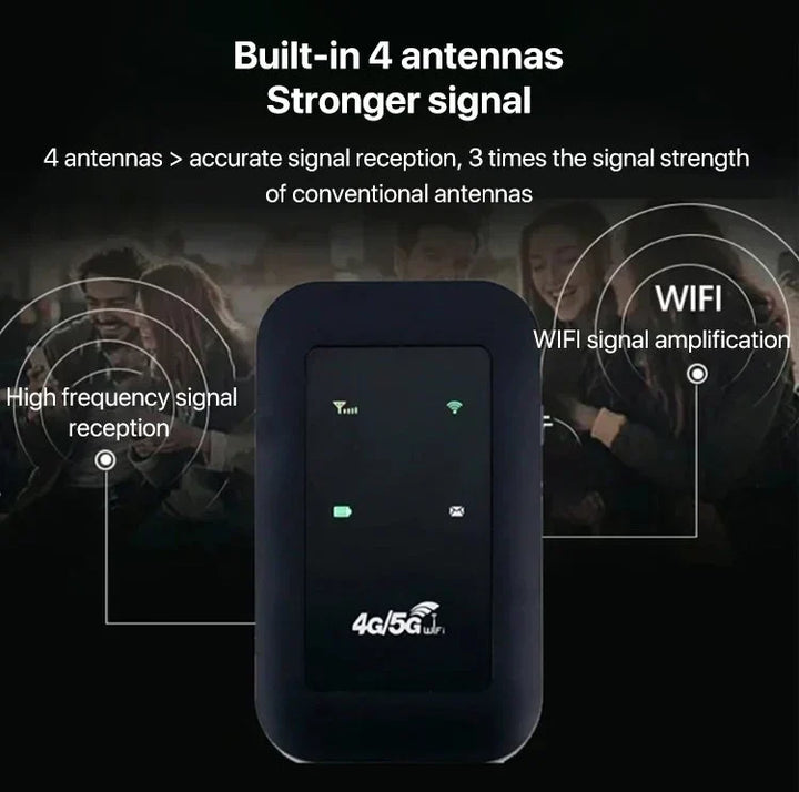 Norvo | Bærbar 5G WiFi-ruter – Høyhastighets mobiltrådløs internett-tilkobling