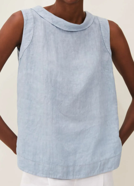 Norvo | Lin Short Sleeve Bluse Med Rund Hals