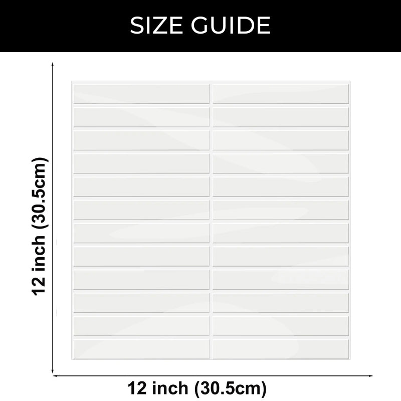 Norvo | Selvheftende 3D DIY Kit Kat fliser i blank hvit