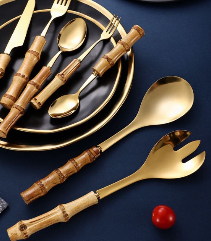 Norvo | Bambus Håndtak Salat Serverings Bestikk Kjøkken Utstyr