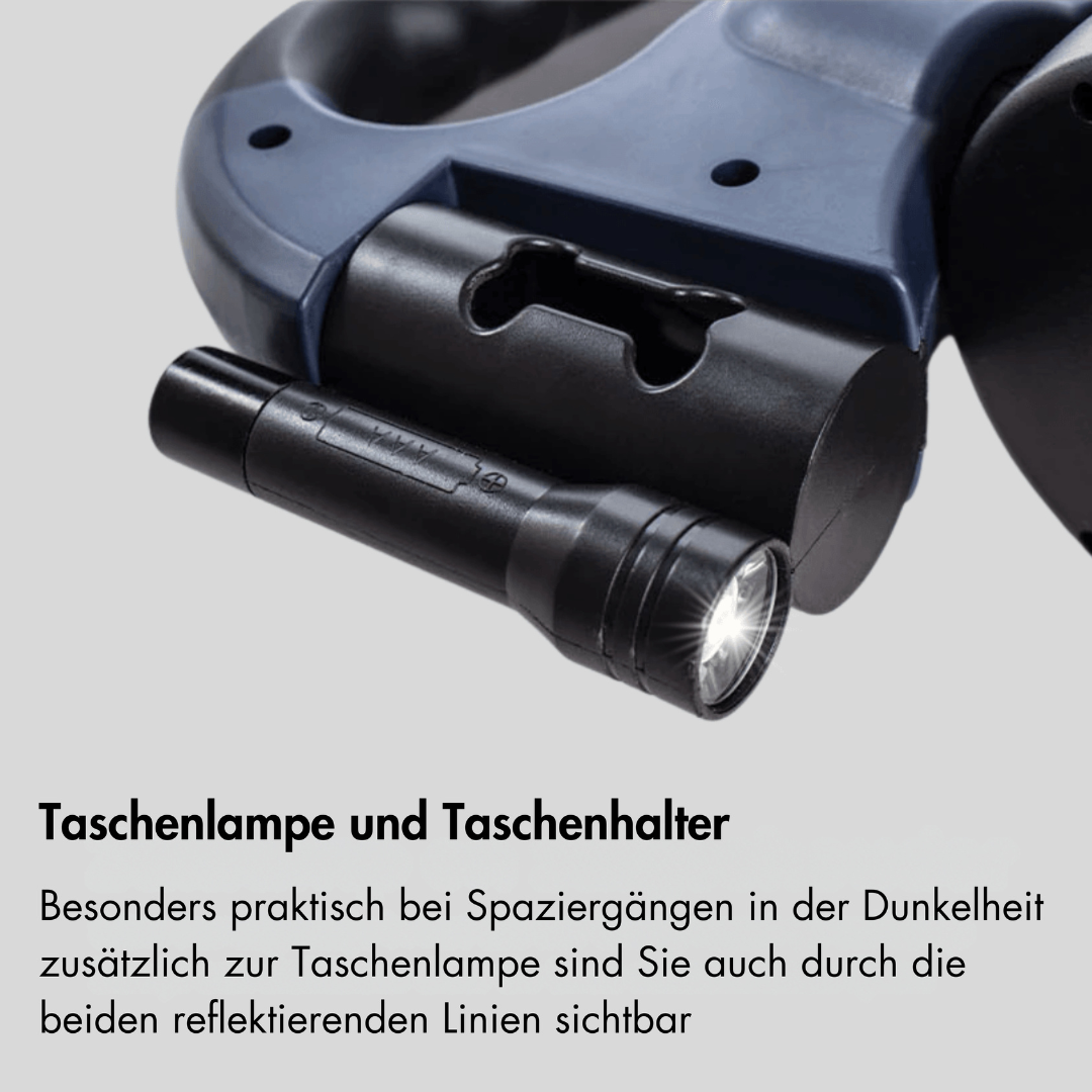 Norvo | DuoLeash Dobbel Hundebånd – Utstrykkbar & Knutefri Med Lommelykt