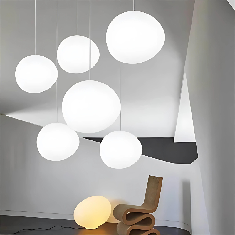 Norvo | GloStone | Elegant Glass Pebble Pendant Light