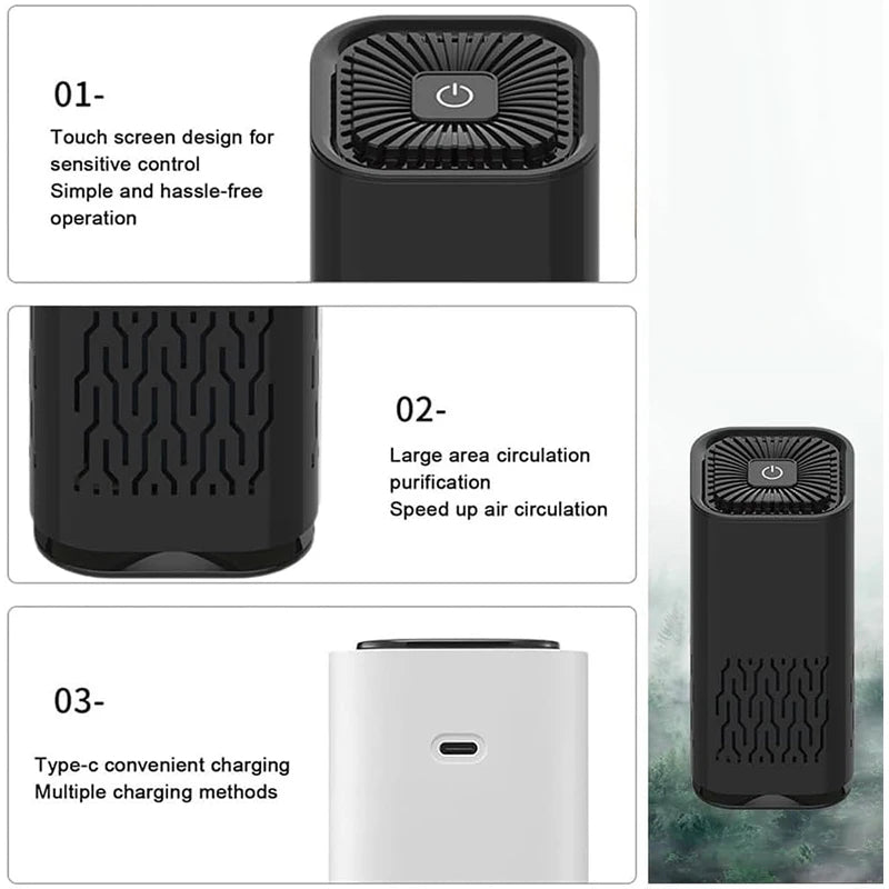 Norvo | USB Bil Luftrenser med HEPA Filter