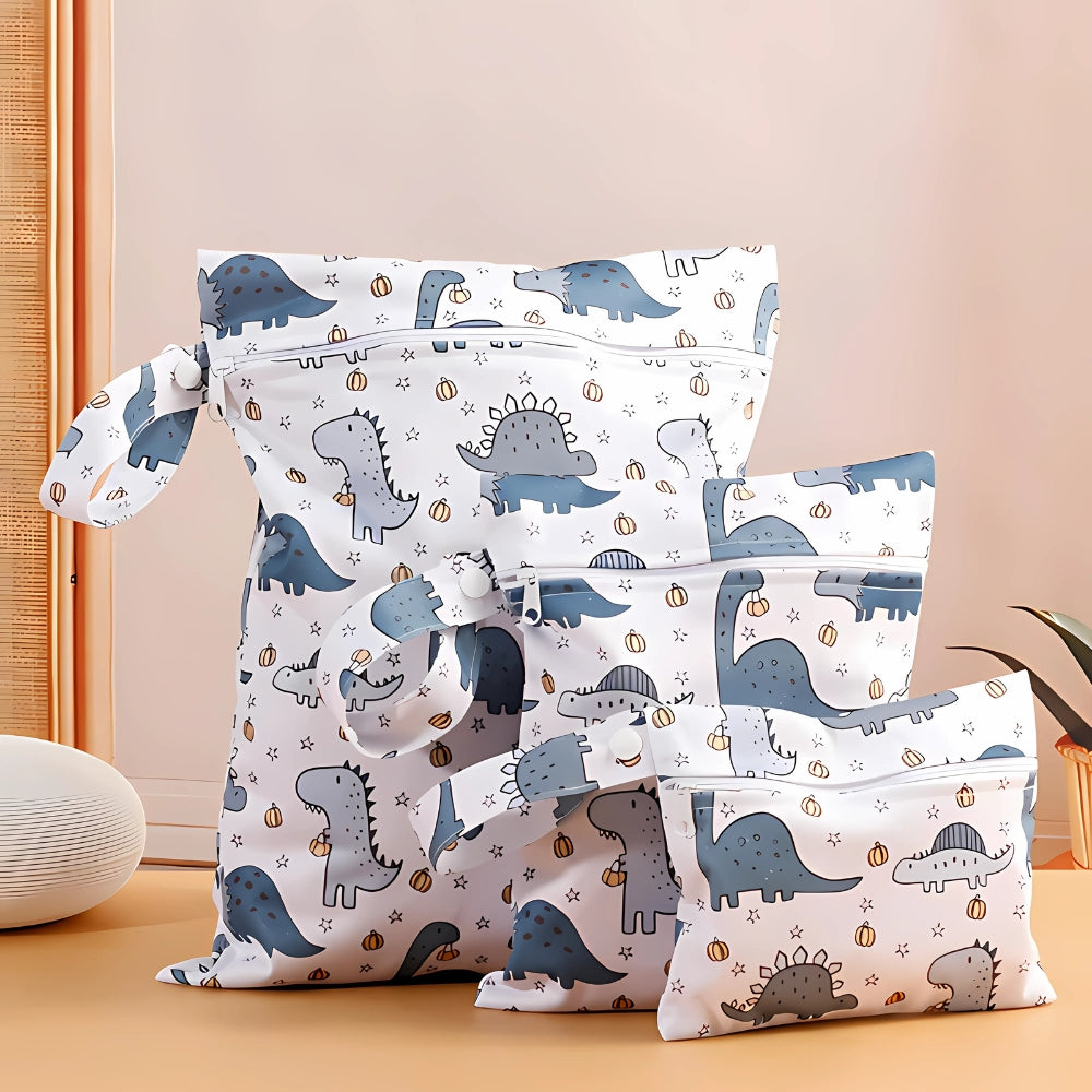 Norvo | Baby Zoo Safari Print Reusable Wet Dry Bag | 3pcs Sett