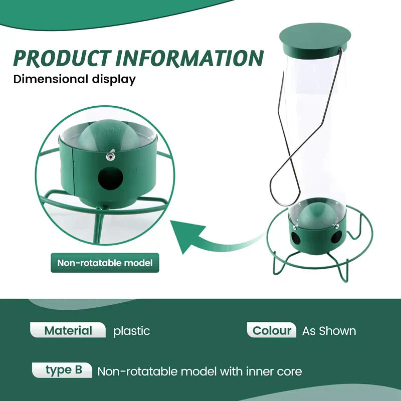 Norvo | Ekornsikker fuglemater | Tungmetall, flere matingporter og ideell for fugletitting i hagen