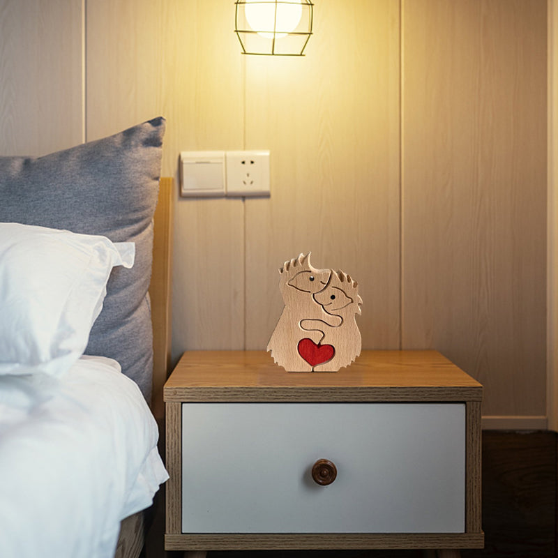 Norvo | Søtt dyrefamilie ornament, tre puslespill figur - 🎁Kjærlighetsgave