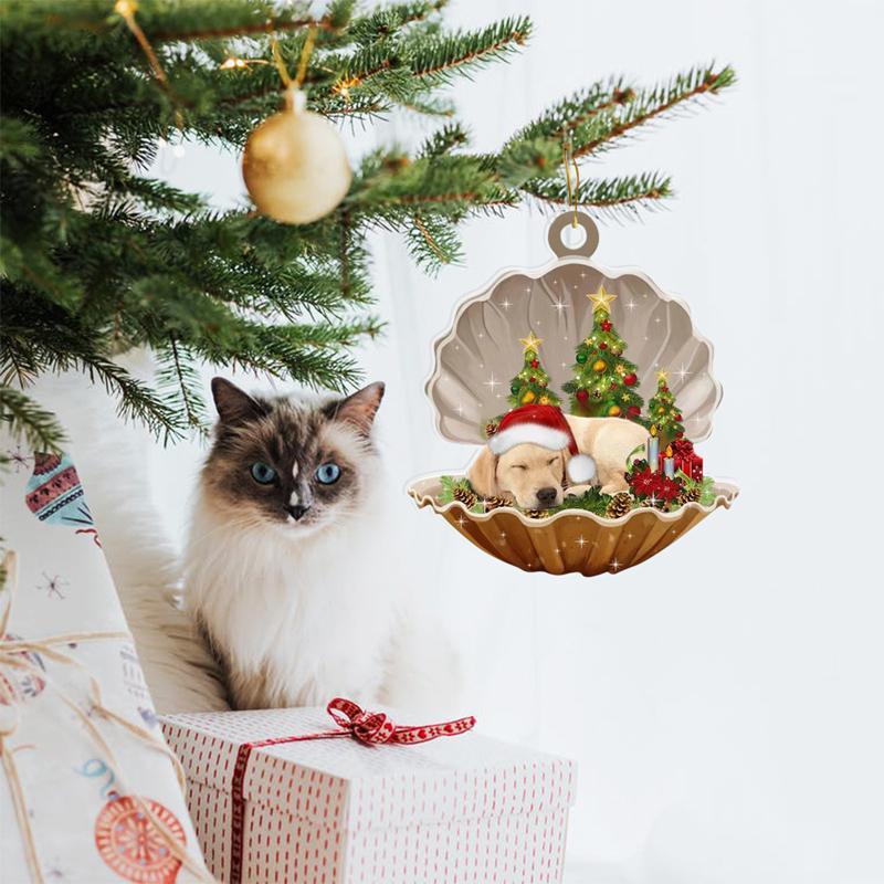 Norvo | Fransk Bulldog - Sovende Perle i Jule Dobbel Ornament