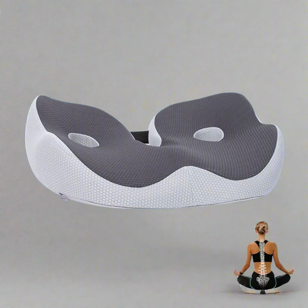 Norvo | SitSmart Justerbart Minneskum Setepute | Halebeinslindring & Holdningsstøtte for Kontor, Bil og Spisestoler