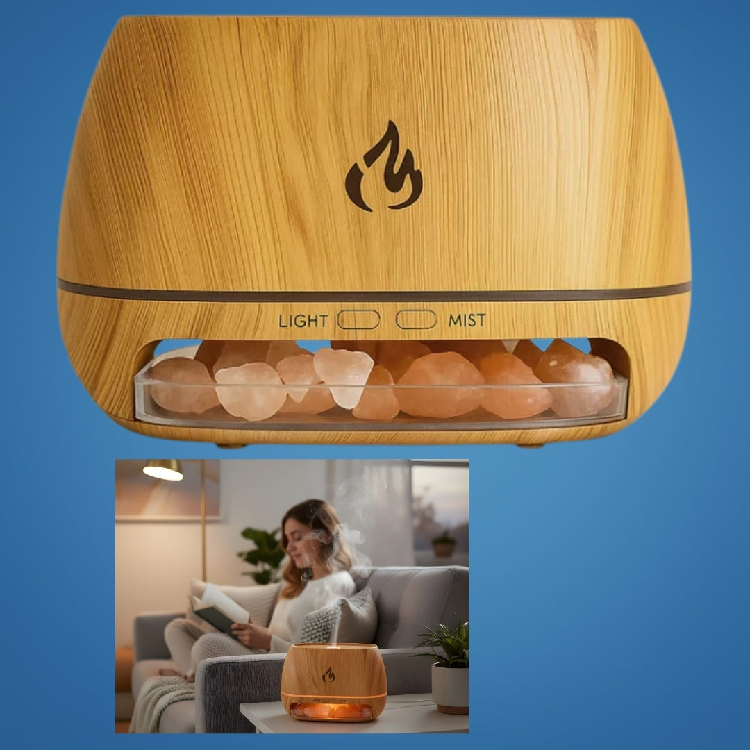 Lindrer tørr luft og hjelper med søvn – Himalaya saltkrystall, stille tåke og beroligende hjemmemiljø velværebolle