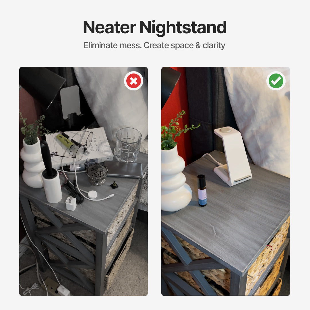 Norvo | 3-i-1 Trådløs Lade Stasjon | Apple, Samsung, Klokke, AirPods | Rask Lades løsning