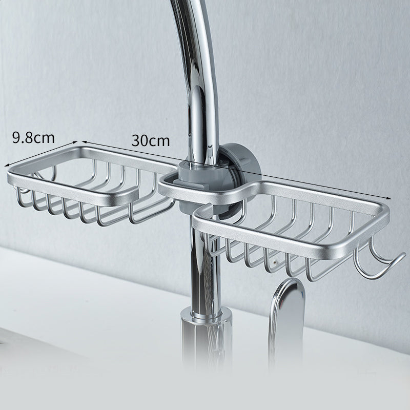 Norvo | Dusjholder for sjampo og såpe – Rustfritt aluminium – Sølv eller svart – Ingen boring