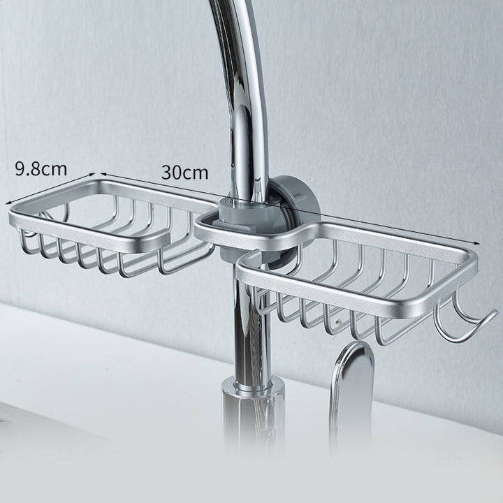 Norvo | Dusjholder for sjampo og såpe – Rustfritt aluminium – Sølv eller svart – Ingen boring