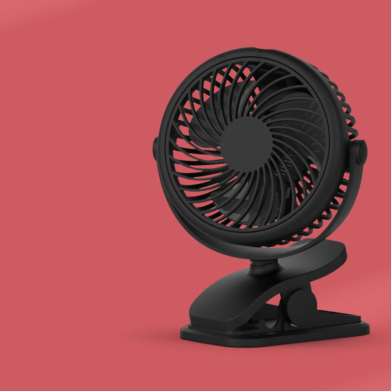 Norvo | Bærbar klemvifte med 360° rotasjon – USB & oppladbart batteri