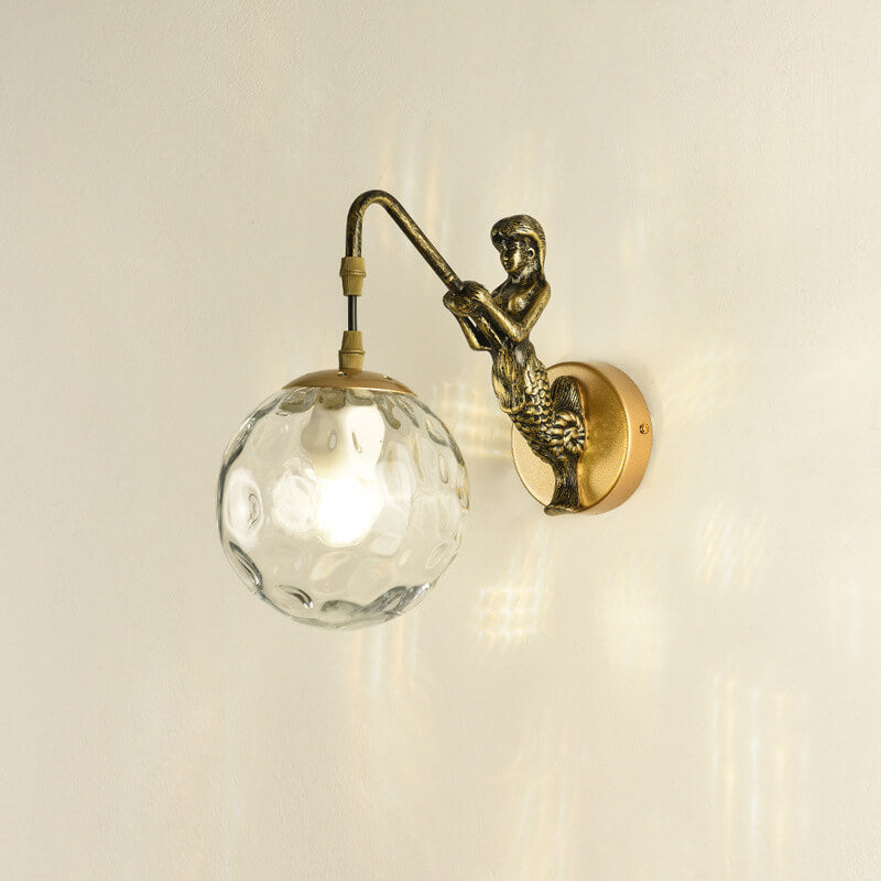 Norvo Vintage Vegglampe | Rustikk Vegglampe med Globe Glass | Unik Dekorativ Belysning