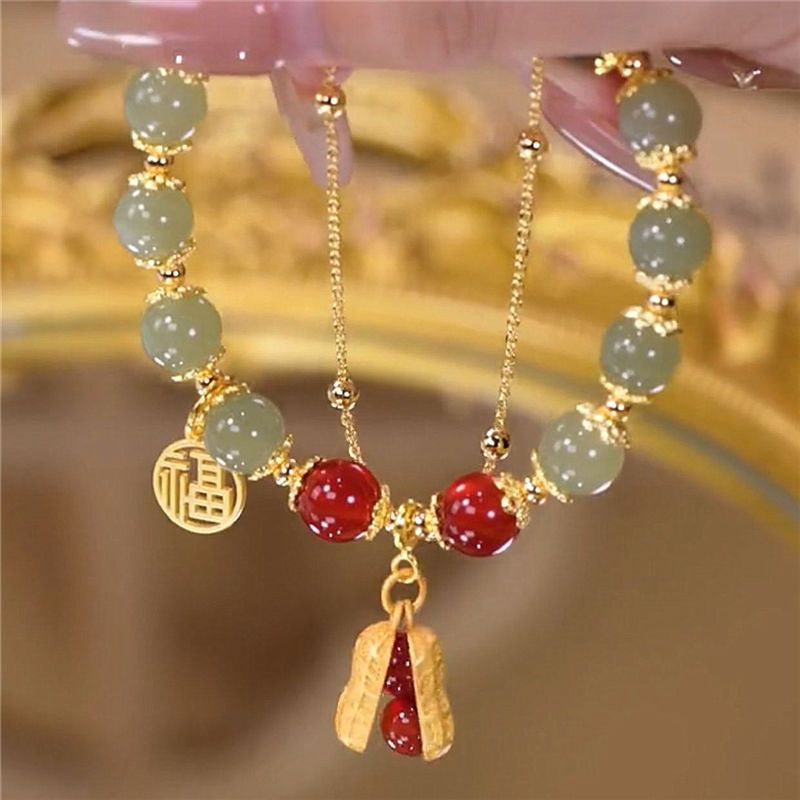 Norvo | Double Chain Natural Jade Bracelet