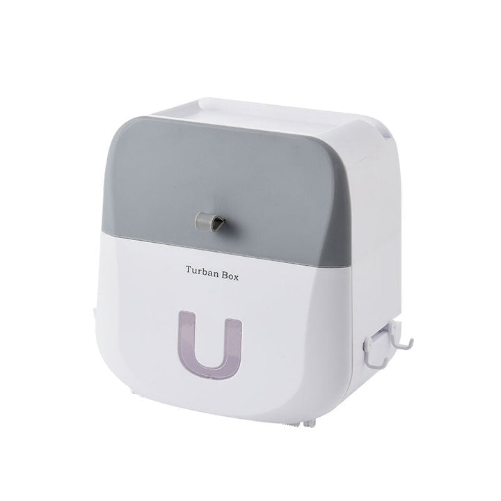 Norvo | Vanntett og hullfri toalettpapir lagringsboks og hylle med dobbeltlagsdesign, sterk bærerkapasitet, ett-klikk åpning og krok