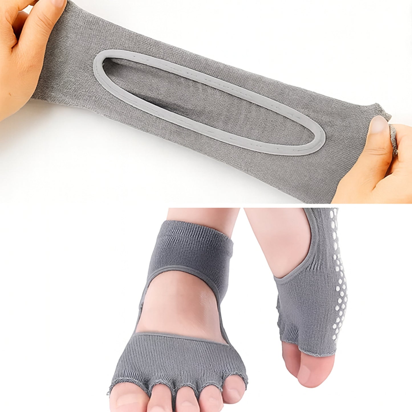 Slip Yoga Grip Socks – Åpen Tå & Pustende – Gummiert Såle for Kvinner – Stabilitet Balanse Komfort i Yoga & Pilates Norvo