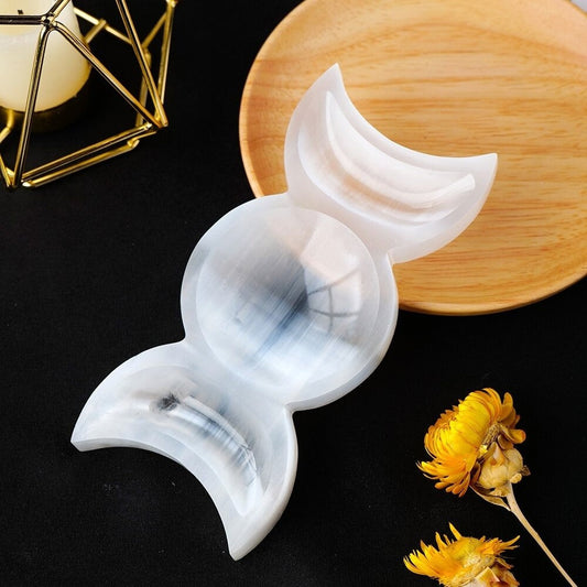 Norvo | Måne Spådom Selenitt Krystall Skål