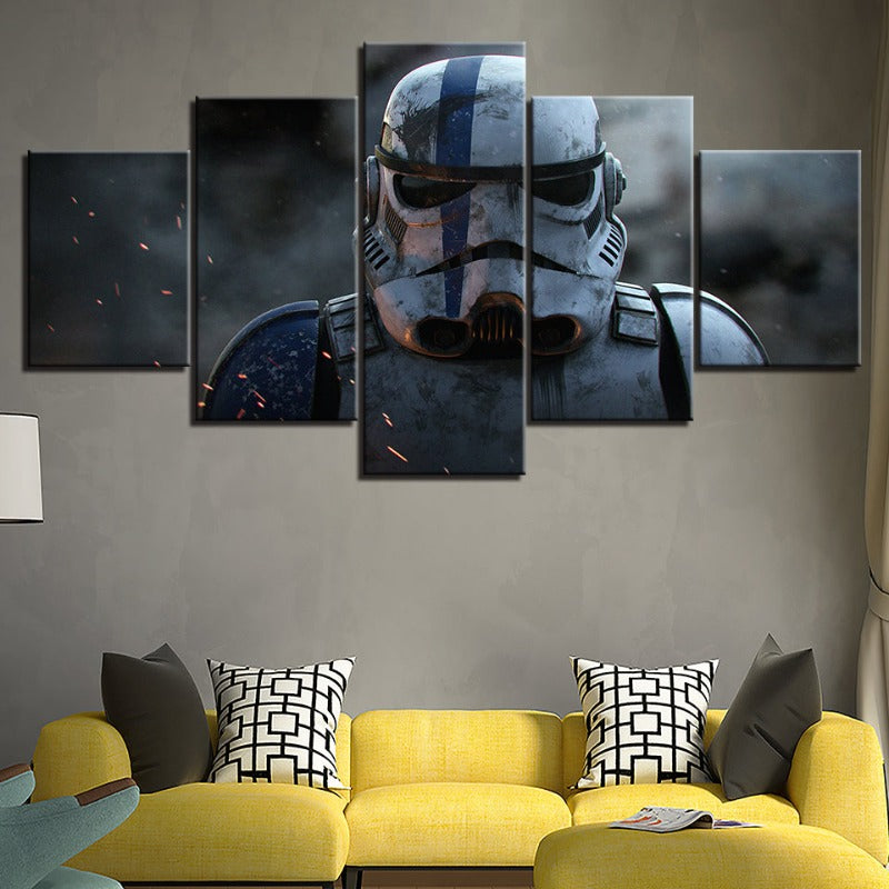 Norvo | Stormtrooper Star Wars - 5 Delt Lerret Veggkunst - Høyoppløselig Trykk
