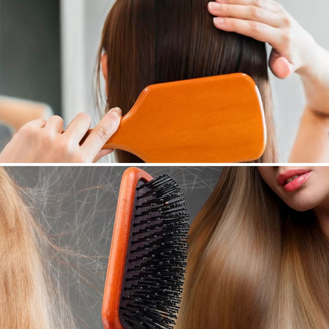 Static Detangling Brush – Frizz Control – Air Cushion Pad – Reduces Breakage – Adds Smooth, Shiny & Healthy-Looking Hair Norvo