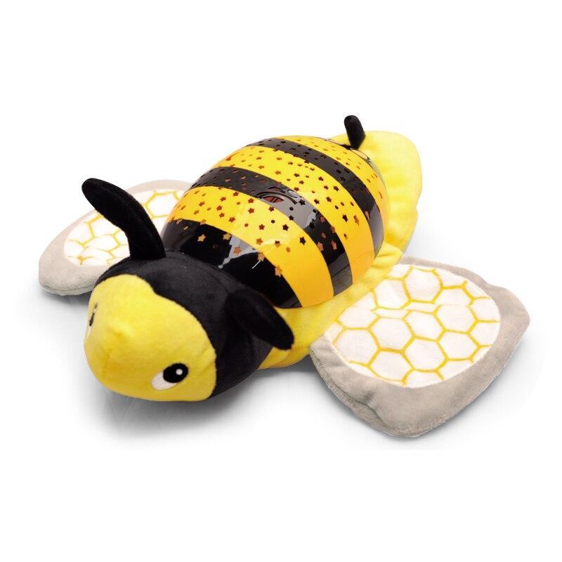 Norvo | Baby Sleep LED Belysning Kosedyr LED Nattlampe Plasleketøy Med Musikk & Stjerneprosjektor Lykt