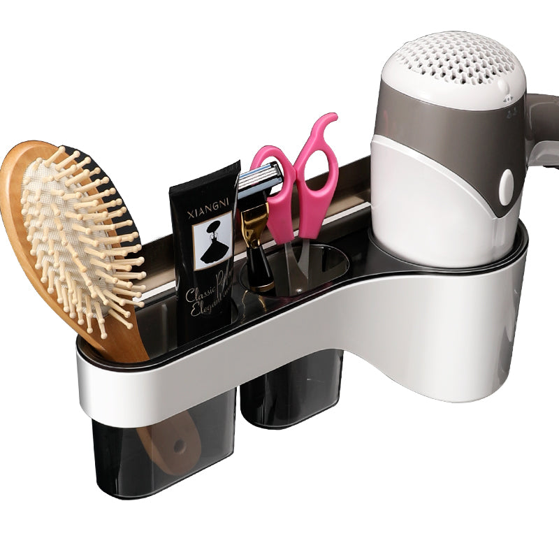 Norvo | Punch-Free Baderoms Hårtørker Vegghylle med Kam, Barberhøvelhyller, for Oppbevaring av Toalett Baderomsartikler