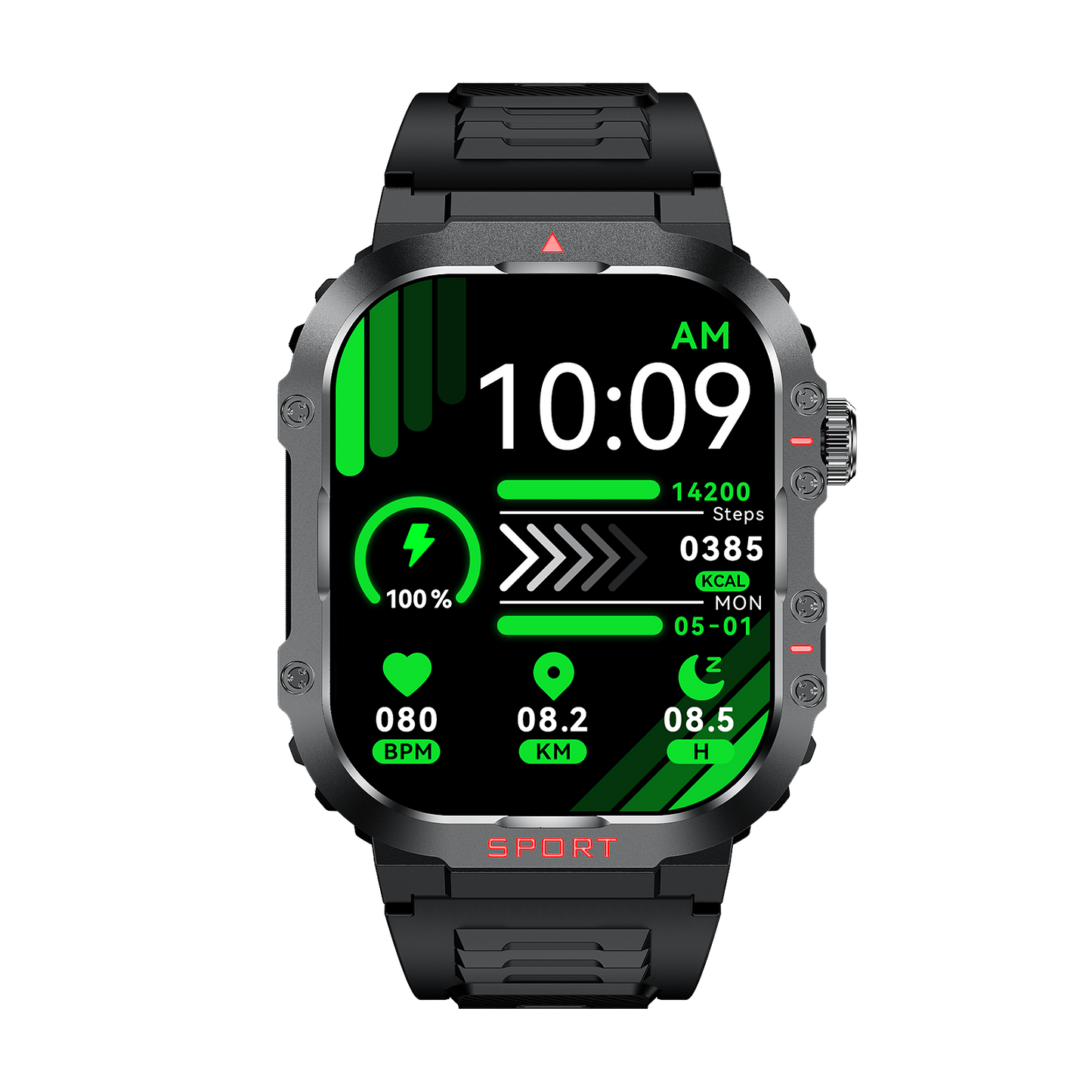 Norvo | Sugar PRO 5 | Smart Glukoseovervåkingsklokke – Spor blodsukker, hjertefrekvens og fitness