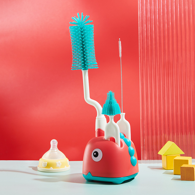 Norvo | Flaske Rengjøringssett for Babyflasker – 5-dels Rengjøringssett med Holder