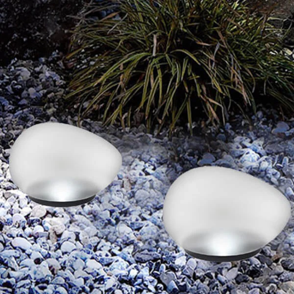 Norvo | Solar Pebble ABS Sandblasted LED Utendørs Landskapsglass Lys