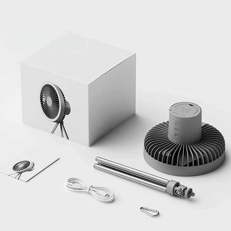 Norvo | Bærbar oppladbar vifte med LED og innebygd power bank