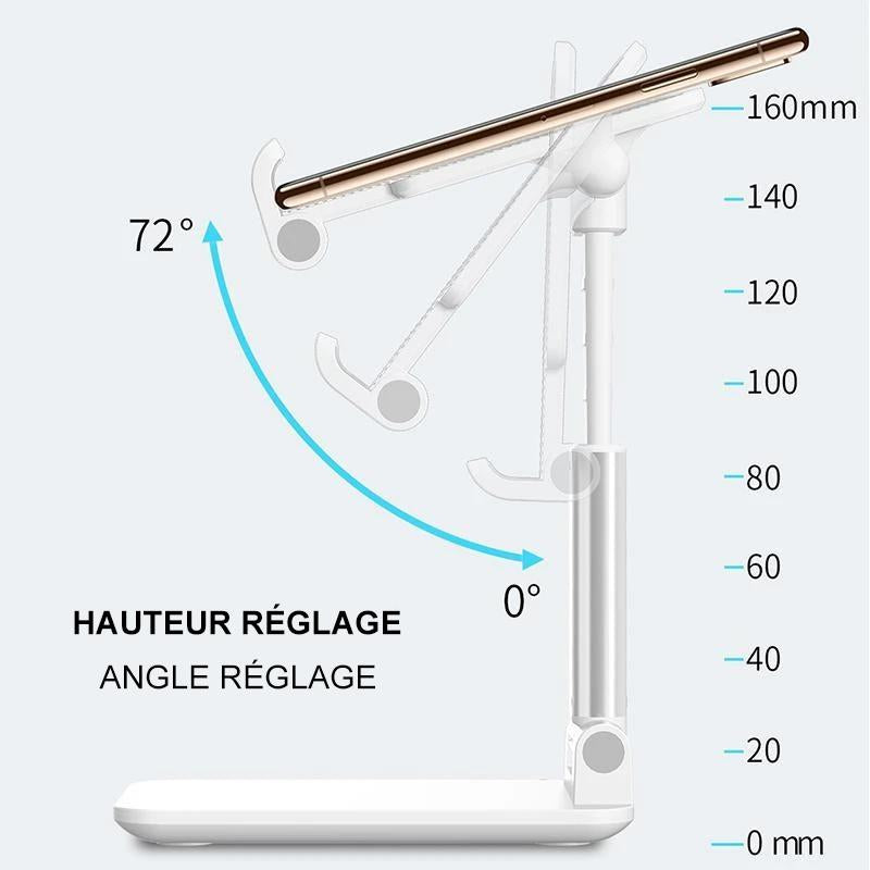 Norvo | Justerbar Ergonomisk Sammenleggbar Tablet/Telefon Stativ