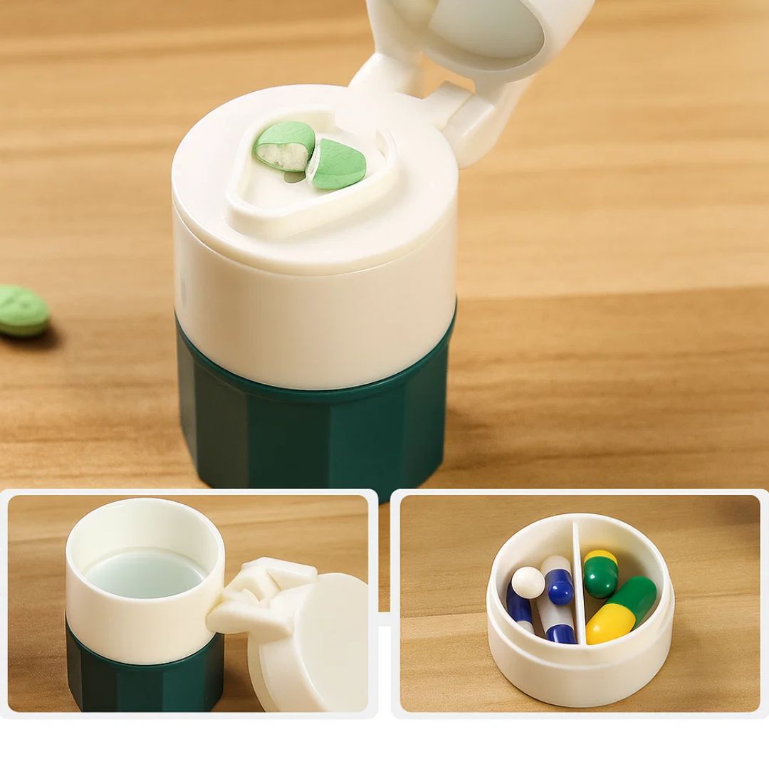 Presis splitte og knuse – Holdbar kompakt veske – Enkel svelging lindring – Sikrere dosering – Reisevennlig Norvo