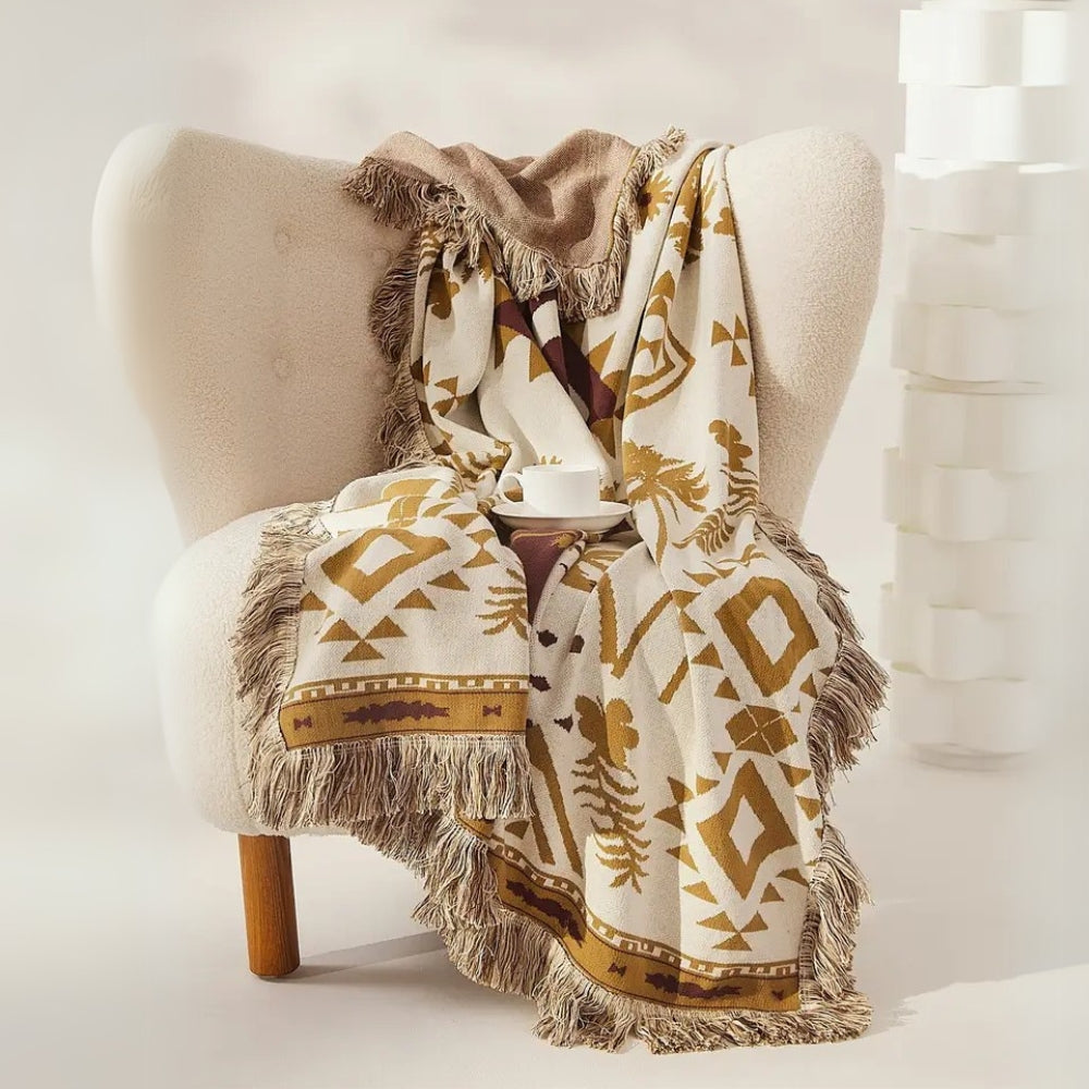 Norvo | Azura Boho Geometrisk Strikket Teppe