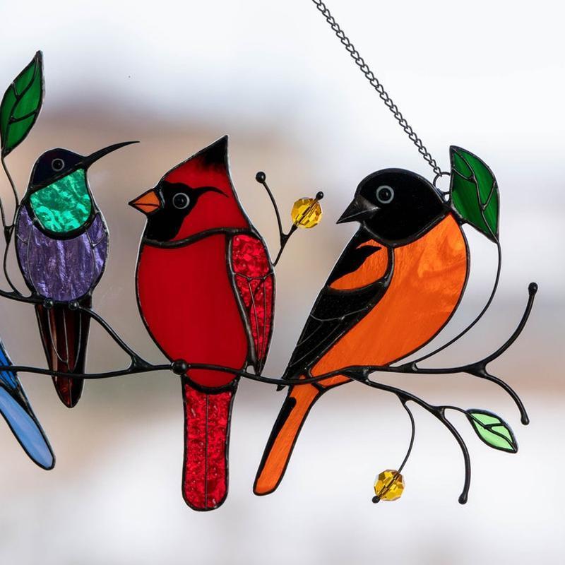 Fugler Flekket Glassvindu Henge 🐦 | Norvo