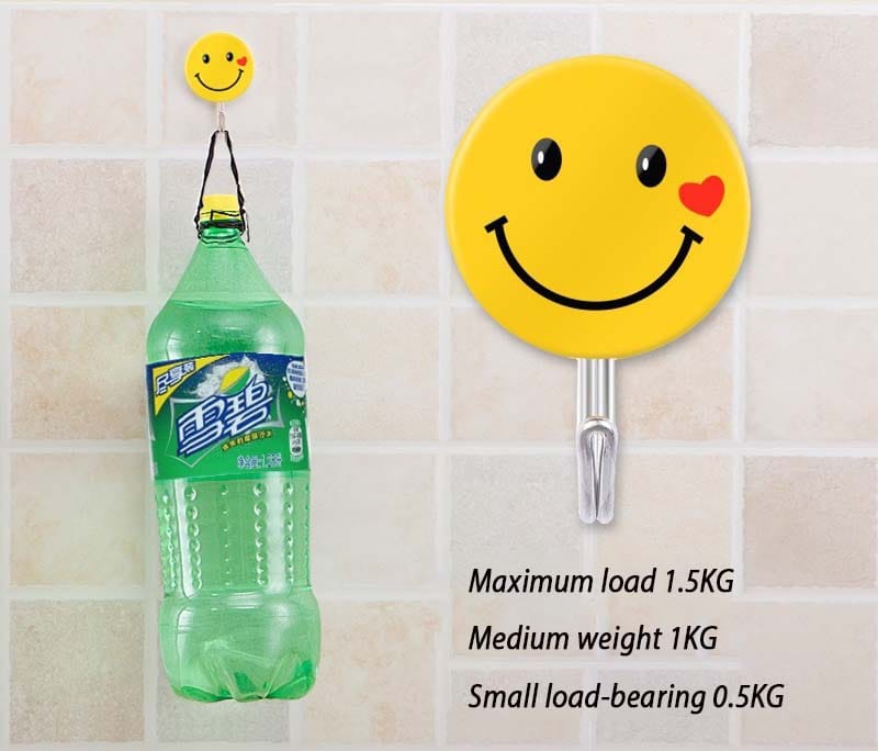 3 PC Emoji Veggkrok Tung Duty Selvklebende Krok Norvo