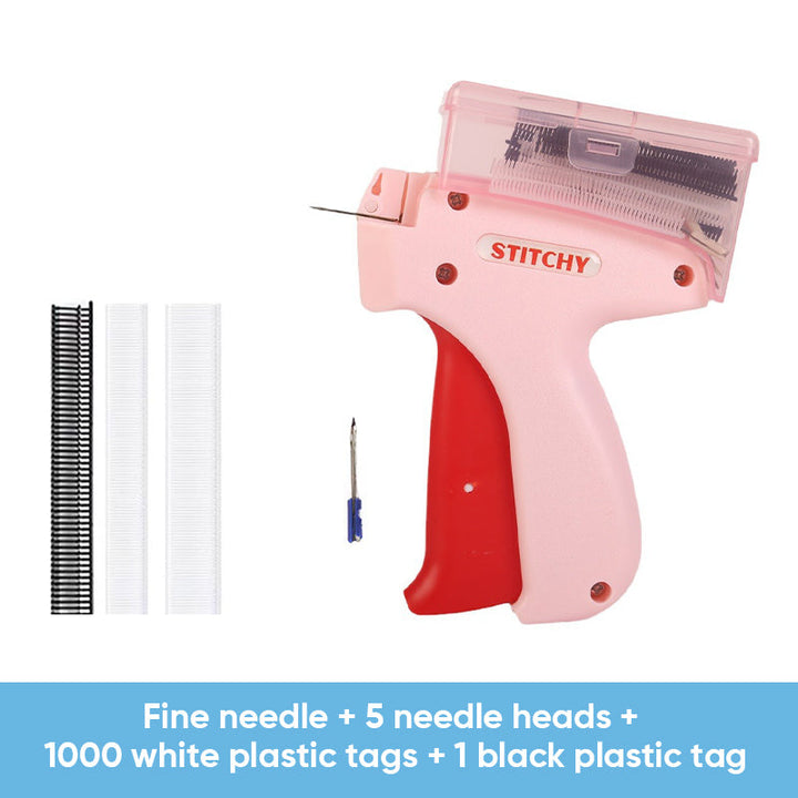 Norvo | Mini Etikettpistol med Oppbevaringsboks - Kompakt Design, Fint Nålsett, Inneholder Mer Enn 2000 Etiketter, Egnet for Klær og Stoffetiketter