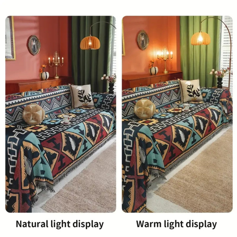 Norvo | Aztec Geometrisk Mønster Sofa Dekken