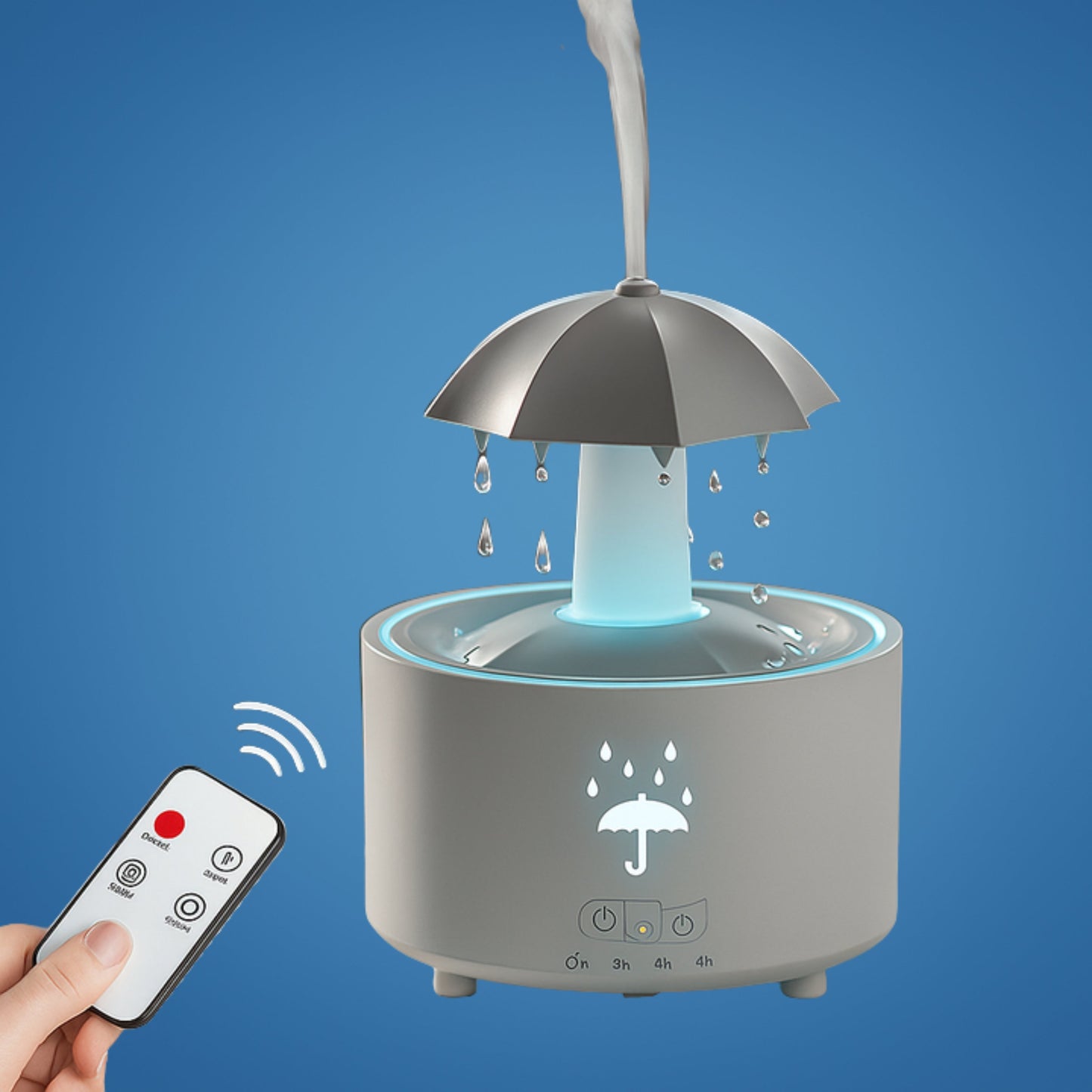 Roterende Paraply Tåke – LED Nattlys – Stille Luftrenser for Soverom Norvo