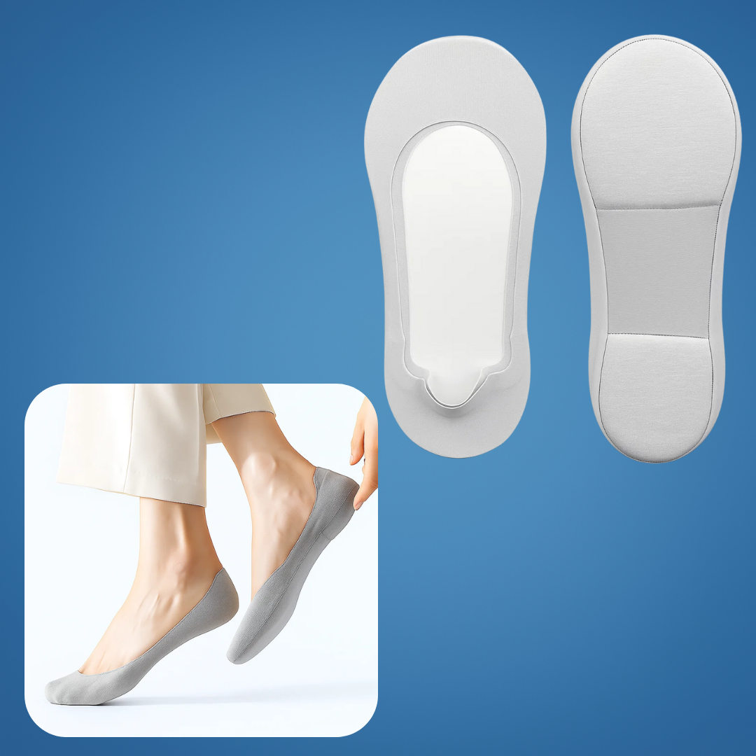 Vis Polstrede Sokker – Støtdempende Komfort – Pustende Bomullspolstring – Antiskli Hæl – Kvinner Hele Dagen Gåing Lindring Norvo