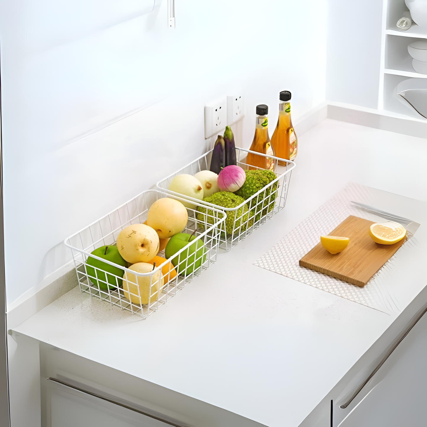 Norvo | Moderne Wire Storage Basket med Håndtak – NeatBasket