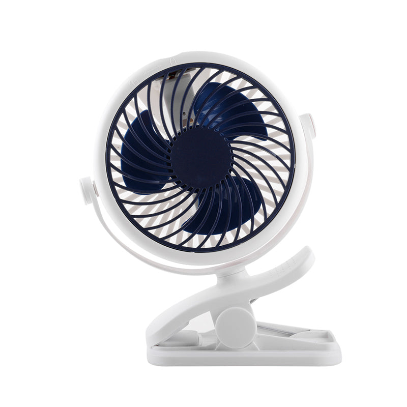 Norvo | Bærbar klemvifte med 360° rotasjon – USB & oppladbart batteri