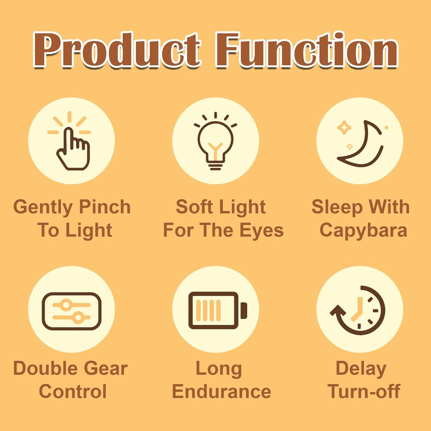 Norvo | Søt CapySnuggle Nattlampe - Varmt Lys i Capybara Design