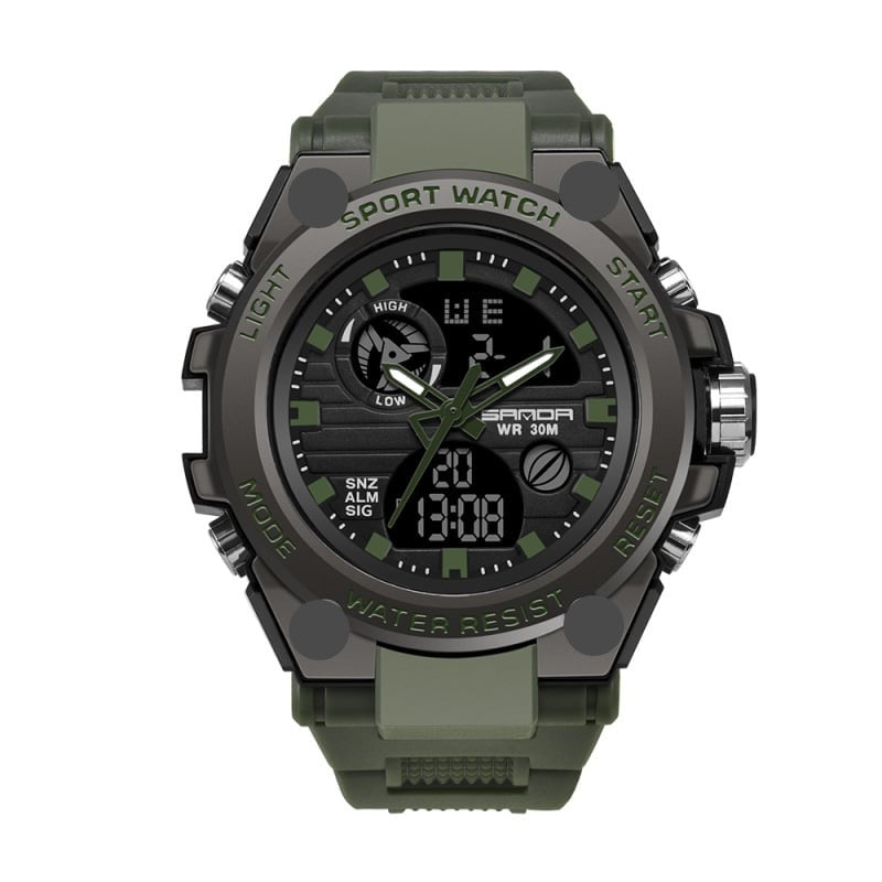 Norvo | Sporty Dual-Display Mode Multifunctional Waterproof Luminous Men's Wristwatch