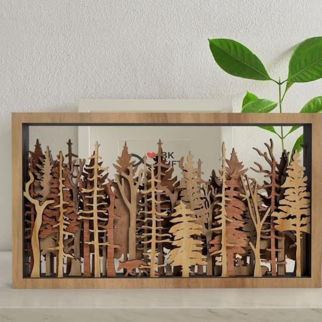 Norvo | Veggdekor - WoodForrest 3D - Fortryllende Skogslandskap - Rev & Tre Skygge