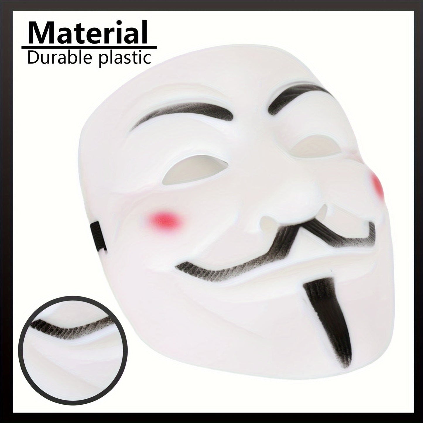 Norvo | Men’s Full Face Plastic Halloween Mask | Anonymous Cosplay
