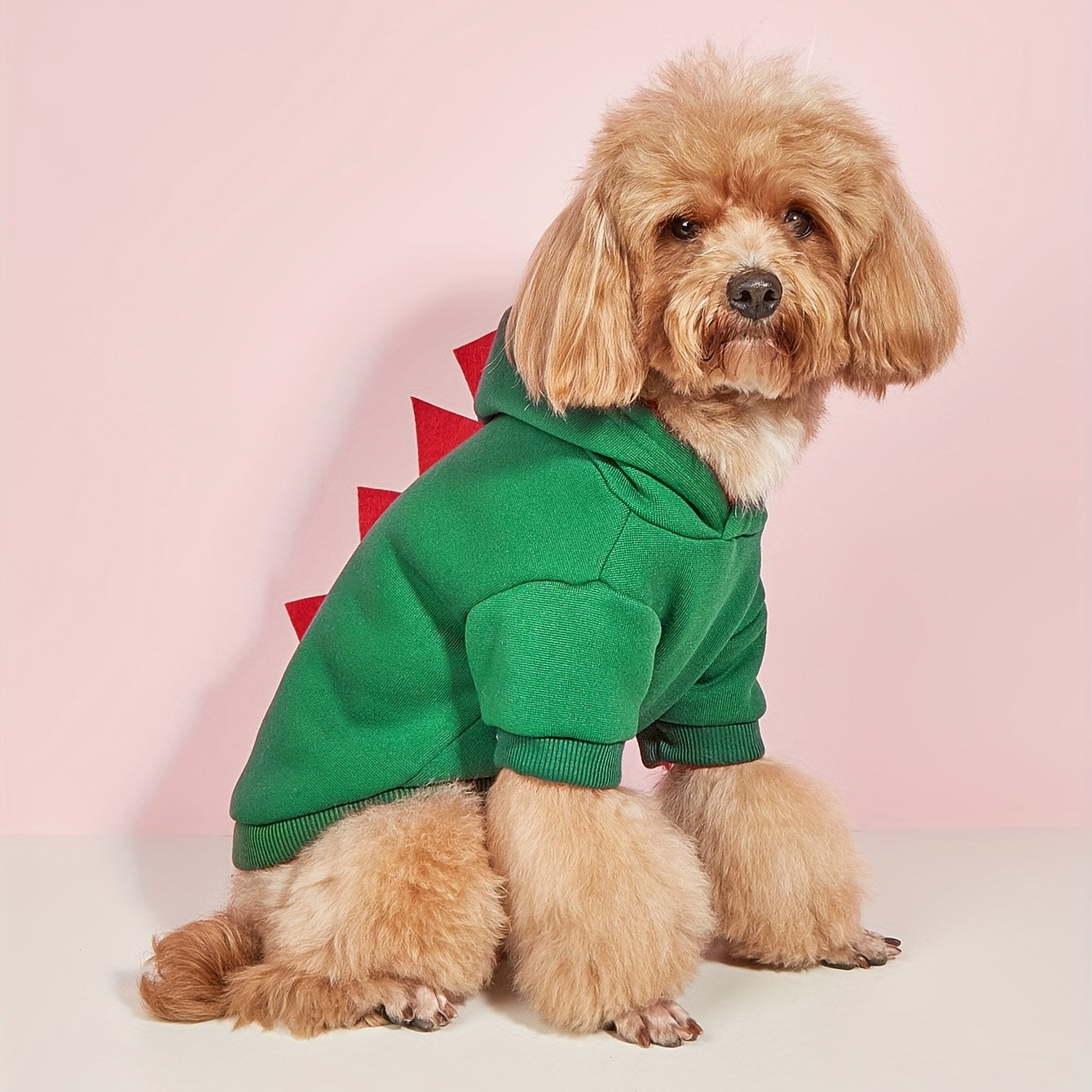 Norvo | Hund Halloween Kostyme Fleece Dinosaur Hoodie | Kjæledyrantrekk Varm