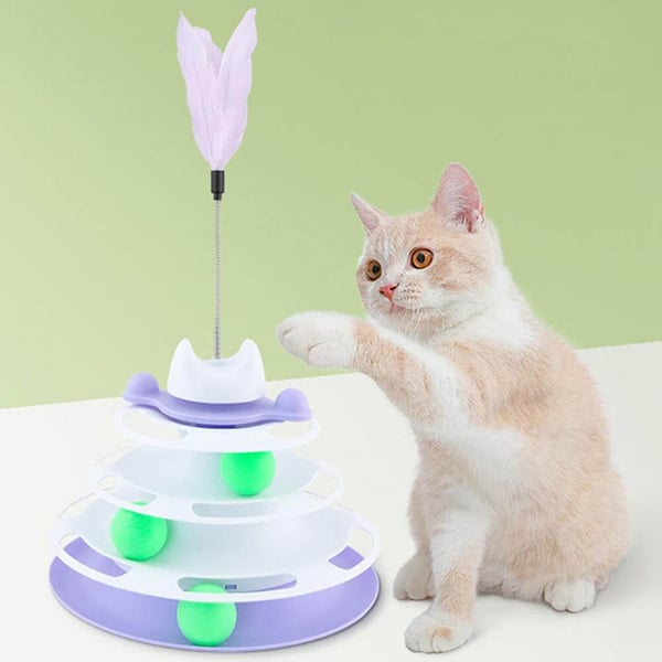 Norvo | Deilig interaktiv sirkelbane med bevegelige baller kattehøytaler for avslapning
